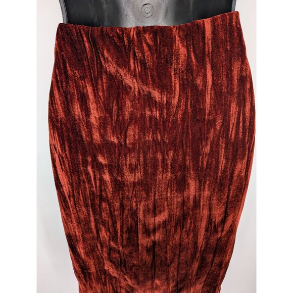 Zara Y2K Velvet Ruched Midi Skirt Women Size M Whimsigoth Romantic Coquette Soft - Picture 5 of 6